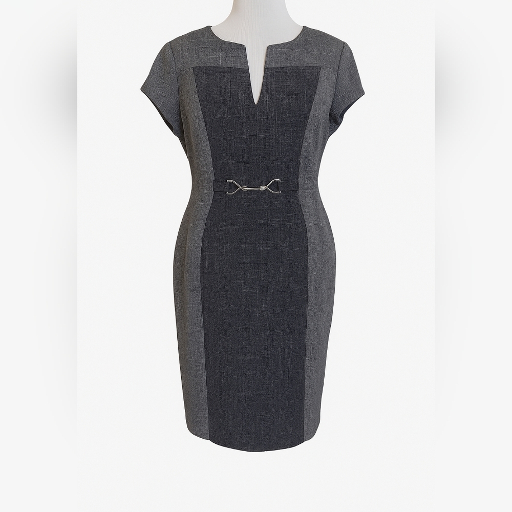 Connected Apparel Women’s Two-Toned Gray Dress Size 10